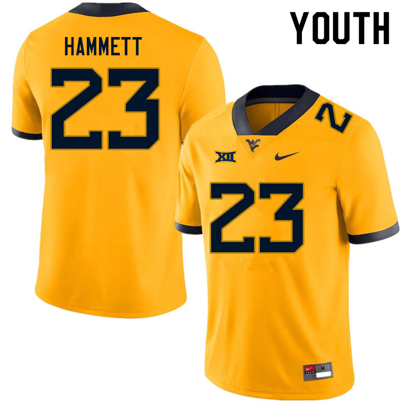NCAA Youth Ja'Corey Hammett West Virginia Mountaineers Gold #23 Nike Stitched Football College Authentic Jersey FN23N33CX
